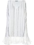 Brunello Cucinelli Striped Tank Top, Women's, Size: Small, White, Silk
