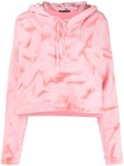 Htc Los Angeles Cropped Tie-dye Hoodie - Pink