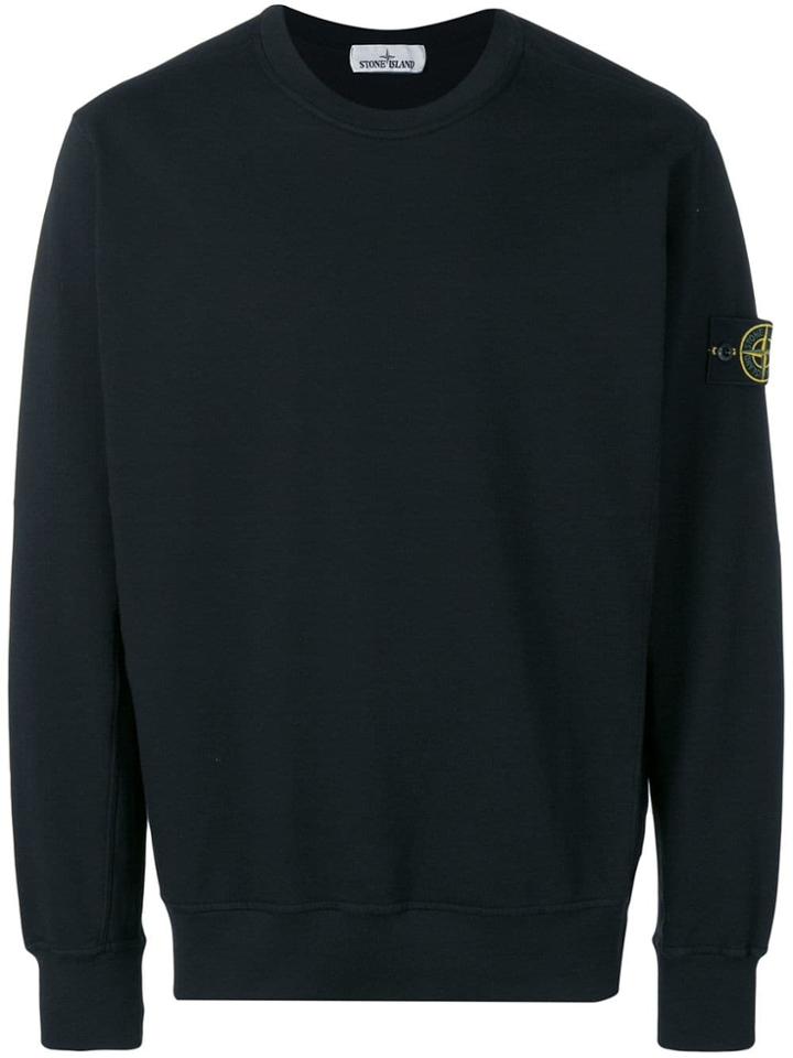 Stone Island Logo Patch Sweatshirt - Black