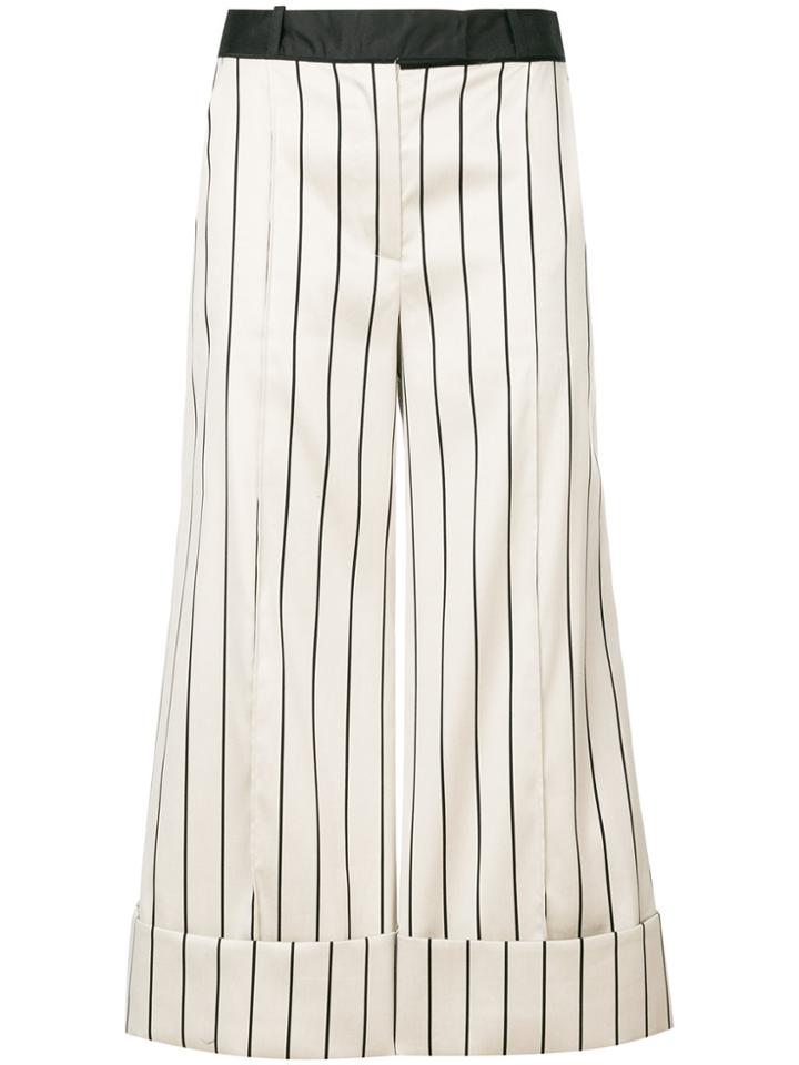 Zimmermann Cropped Stripe Trousers - Nude & Neutrals