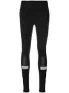 Philipp Plein - Sheer Panel Leggings - Women - Cotton/polyamide/spandex/elastane - M, Black, Cotton/polyamide/spandex/elastane