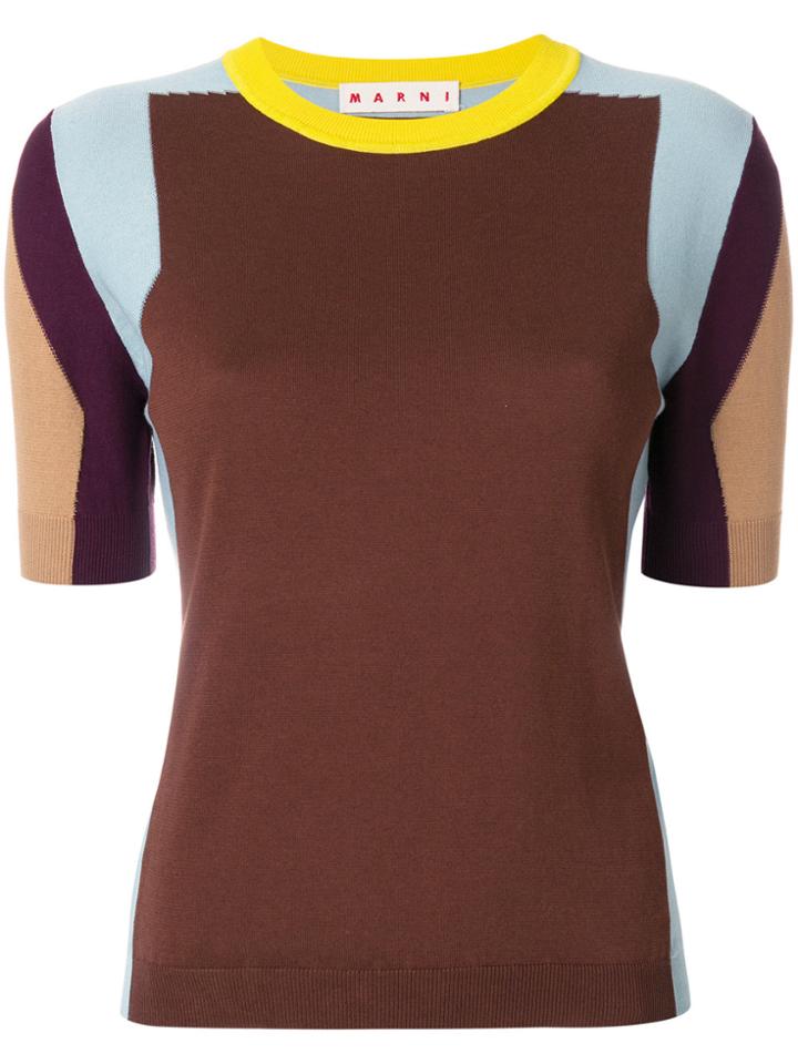 Marni Colour Blocked Sweater - Brown