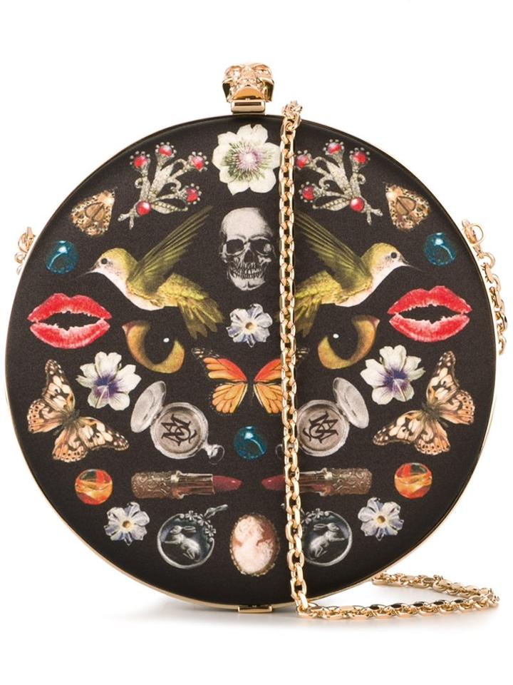 Alexander Mcqueen 'skull' Round Clutch, Women's, Black