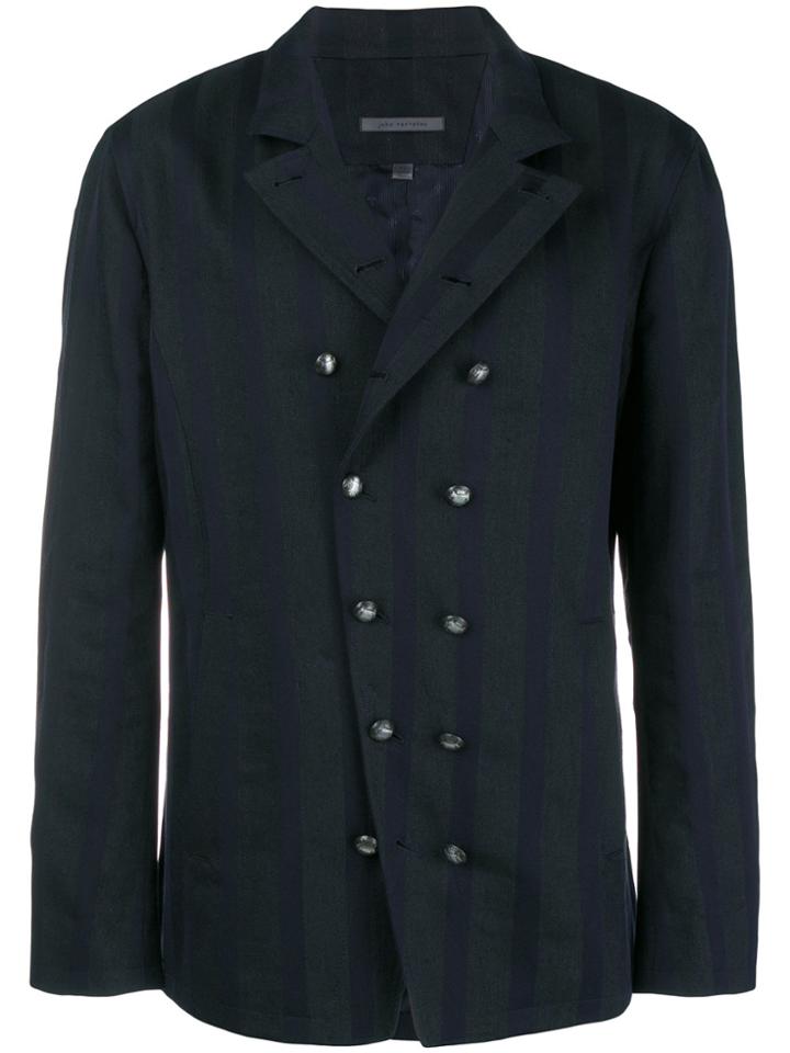 John Varvatos Double-breasted Shirt Jacket - Blue