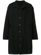 Bergfabel Striped Midi Coat - Black