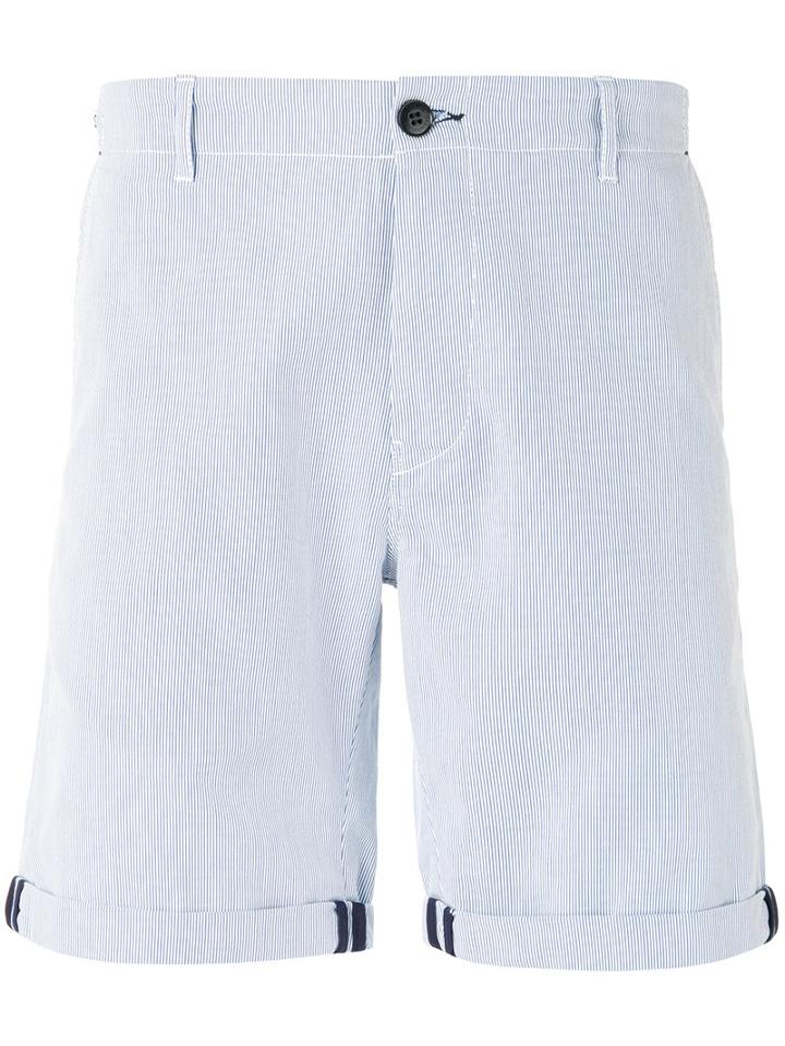 Cuisse De Grenouille Striped Shorts, Men's, Size: 34, White, Cotton