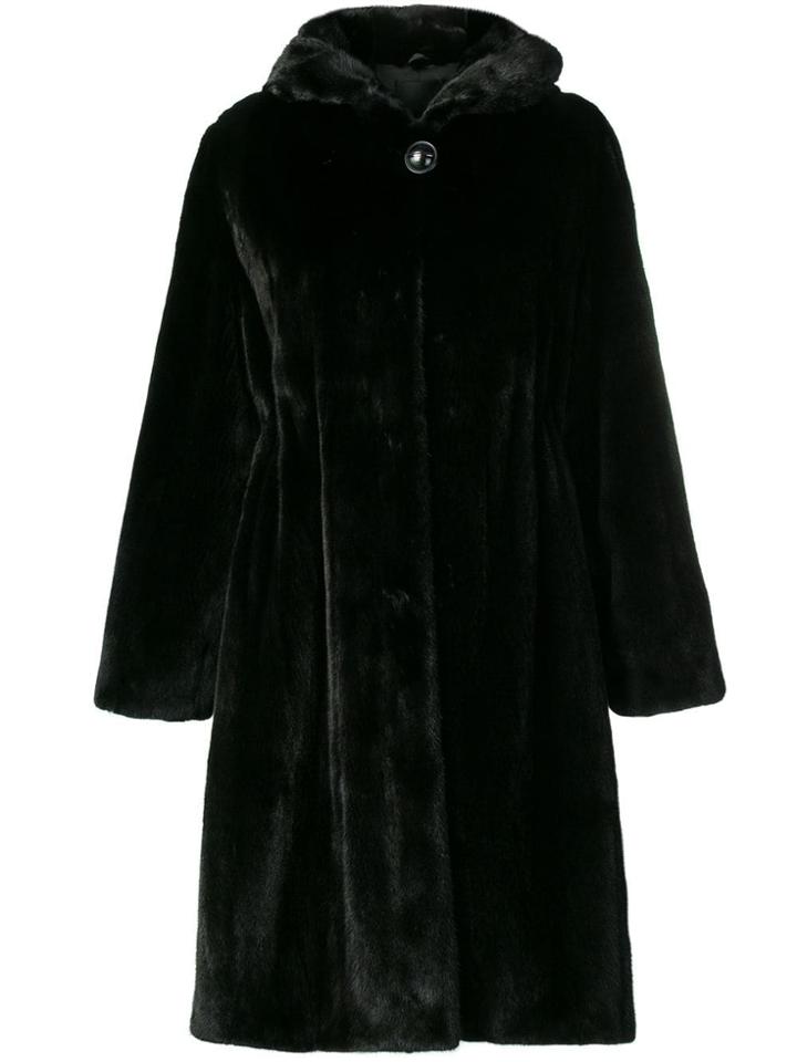 Liska Hooded Midi Coat - Black