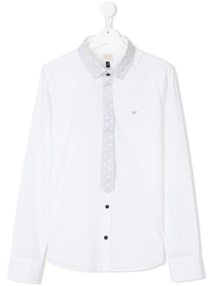 Armani Junior Classic Tie Shirt - White