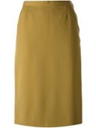 Yves Saint Laurent Vintage Straight Skirt, Women's, Size: 36, Nude/neutrals