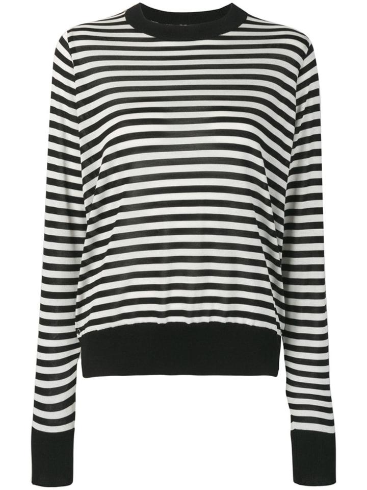 Comme Des Garçons Noir Kei Ninomiya Striped Crew Neck Sweater - Black