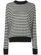 Comme Des Garçons Noir Kei Ninomiya Striped Crew Neck Sweater - Black