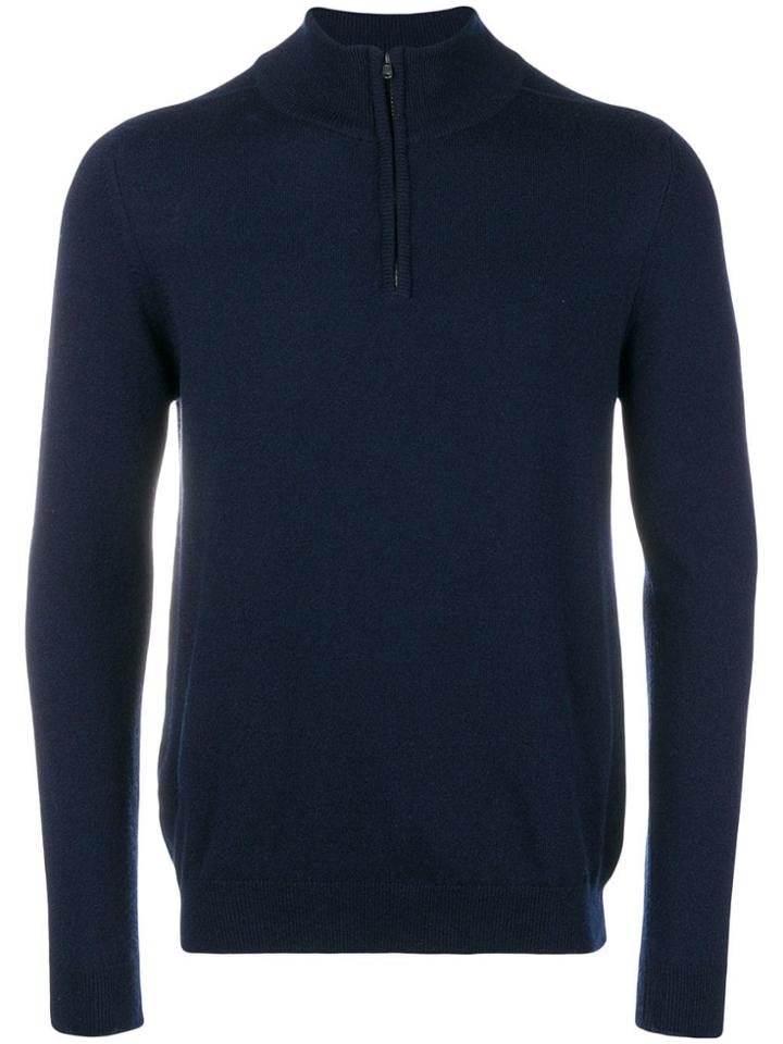Pringle Of Scotland Zipped Neck Jumper - Blue