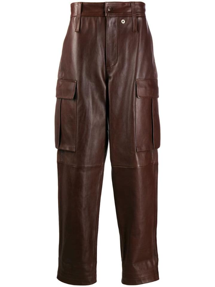 Acne Studios Leather Cargo Trousers - Brown