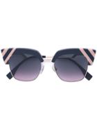 Fendi Eyewear 'waves' Wayfarer Sunglasses - Black
