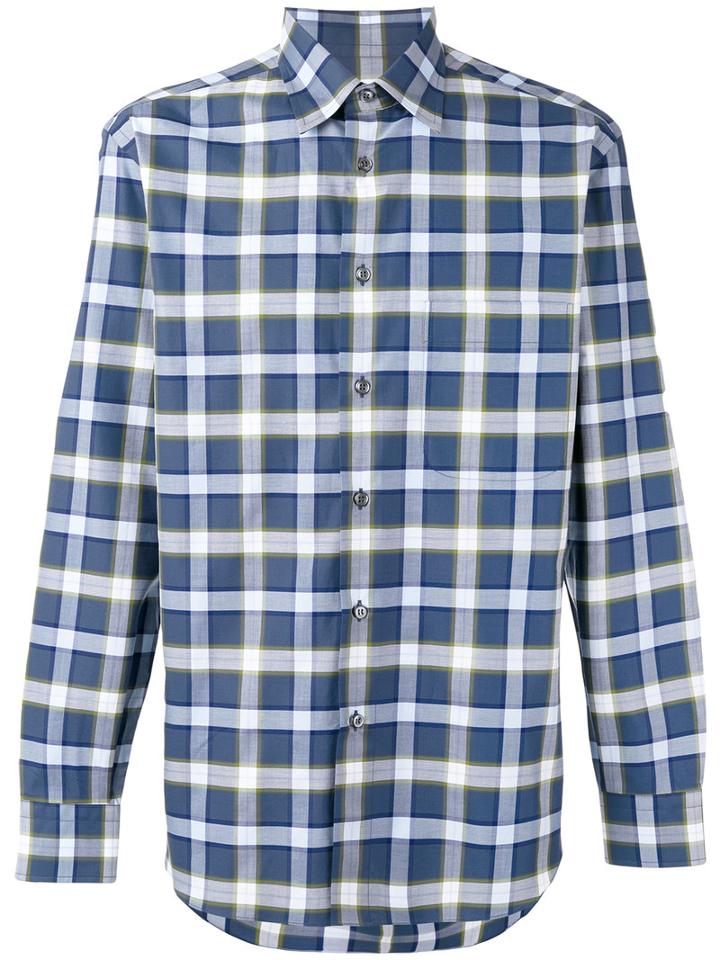 Brioni - Checked Shirt - Men - Cotton - L, Blue, Cotton