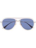 Dior Eyewear Blue Diorultime1 Metal Aviator Sunglasses