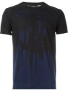 Alexander Mcqueen Hibiscus And Pain Splatter Print T-shirt, Men's, Size: M, Black, Cotton
