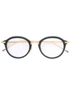 Thom Browne Eyewear Round Shaped Glasses - Metallic