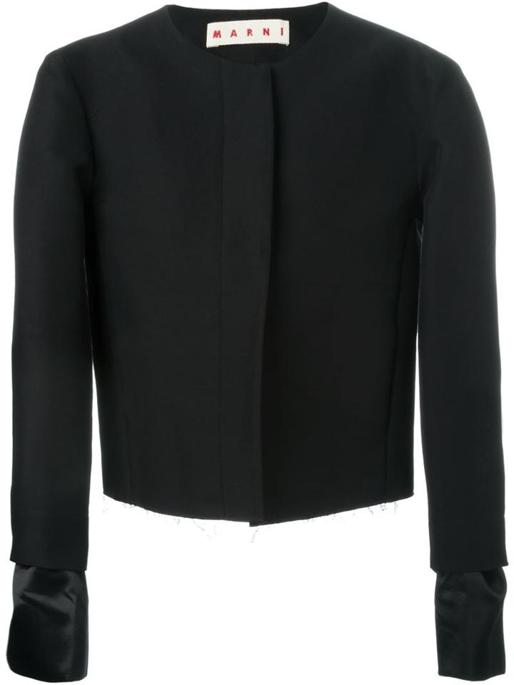 Marni Round Neck Blazer, Women's, Size: 42, Black, Cotton