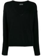 Ermanno Ermanno Oversized V-neck Jumper - Black