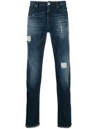 Pt05 Distressed Slim Fit Jeans - Blue