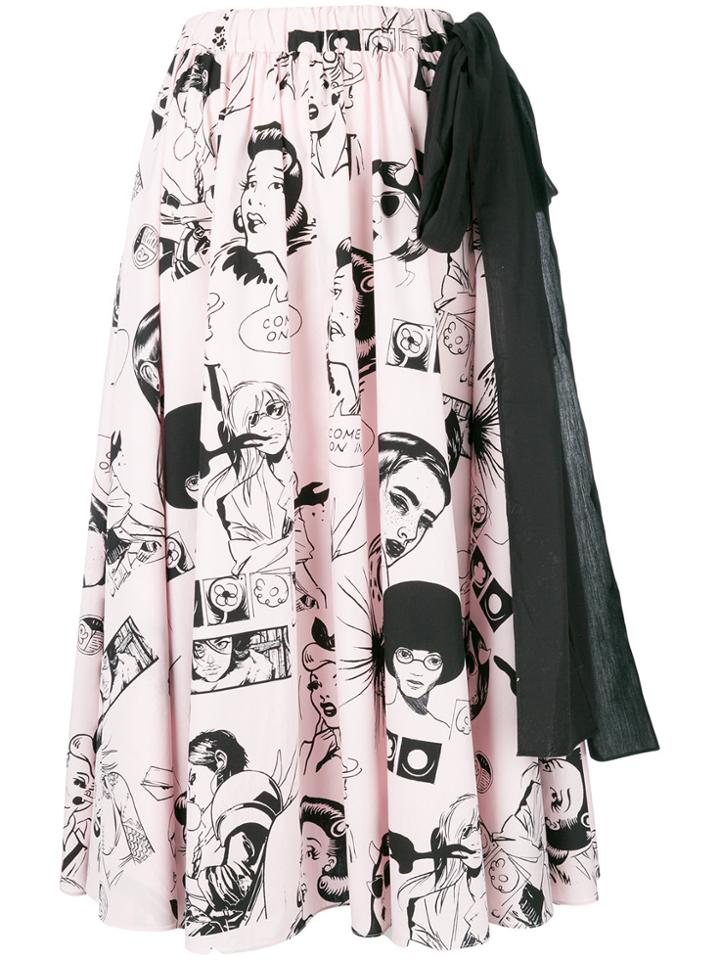 Prada Comics Print Skirt - Pink & Purple