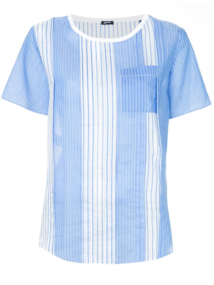Jil Sander Navy Striped Relaxed-fit T-shirt - Blue