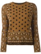 Alexander Mcqueen Floral Jacquard Jumper, Women's, Size: Medium, Brown, Silk/polyamide/polyester/wool