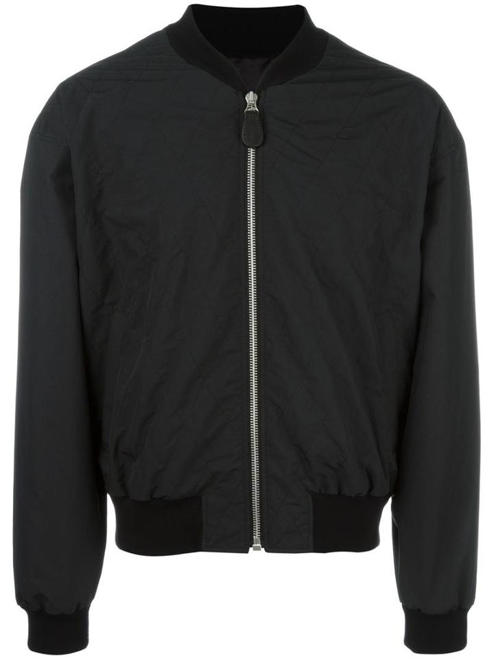 Maison Margiela Diamond Stitch Bomber Jacket, Men's, Size: Small, Black, Polyester/polypropylene/viscose/spandex/elastane