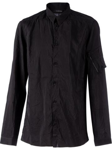 Nicolas Andreas Taralis Creased Effect Shirt, Men's, Size: 40, Black, Silk/cotton