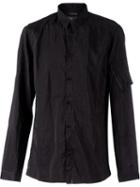 Nicolas Andreas Taralis Creased Effect Shirt, Men's, Size: 40, Black, Silk/cotton