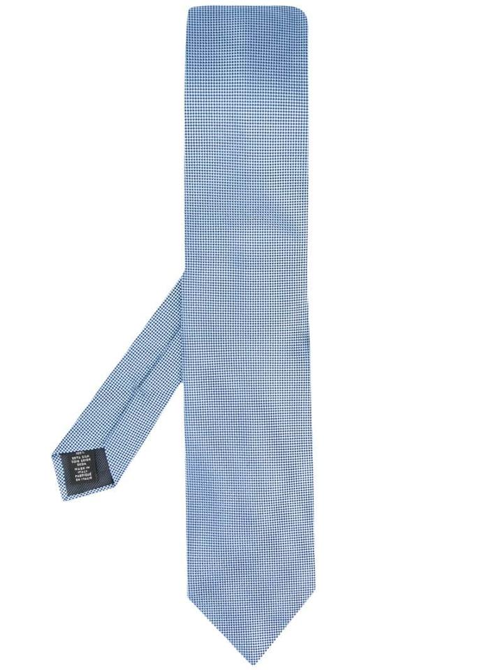 Ermenegildo Zegna Micro Geometric Pattern Tie - Blue