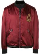 Dolce & Gabbana Logo Patch Bomber Jacket - Red