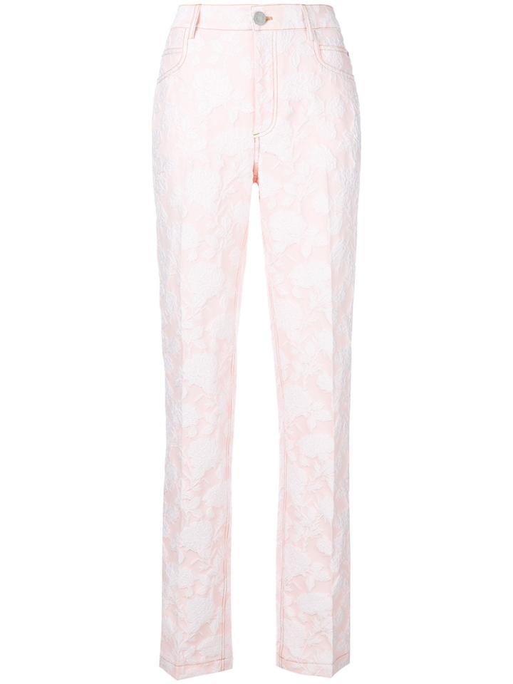 Calvin Klein 205w39nyc Striped Panel Floral Trousers - Pink & Purple