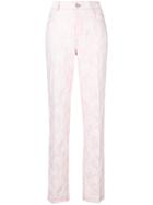 Calvin Klein 205w39nyc Striped Panel Floral Trousers - Pink & Purple