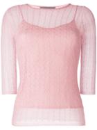Ermanno Scervino Crochet Knitted Top - Pink & Purple