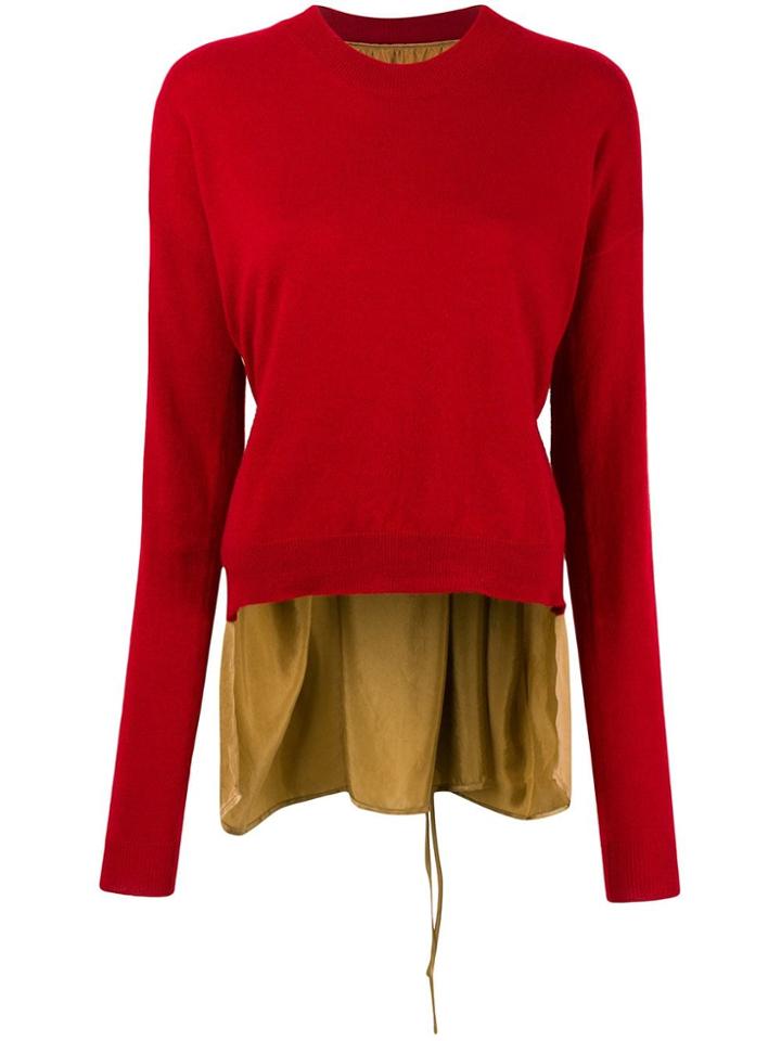 Uma Wang Crepe Back High Low Sweater - Red