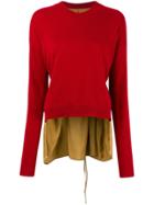 Uma Wang Crepe Back High Low Sweater - Red