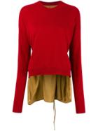 Uma Wang Crepe Back High Low Sweater - Red