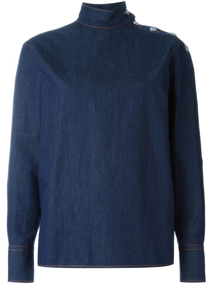 Emilio Pucci Side Buttoned Denim Top