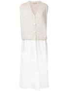 Nehera - Contrast Detail Dress - Women - Cotton/linen/flax/polyamide - S, Nude/neutrals, Cotton/linen/flax/polyamide