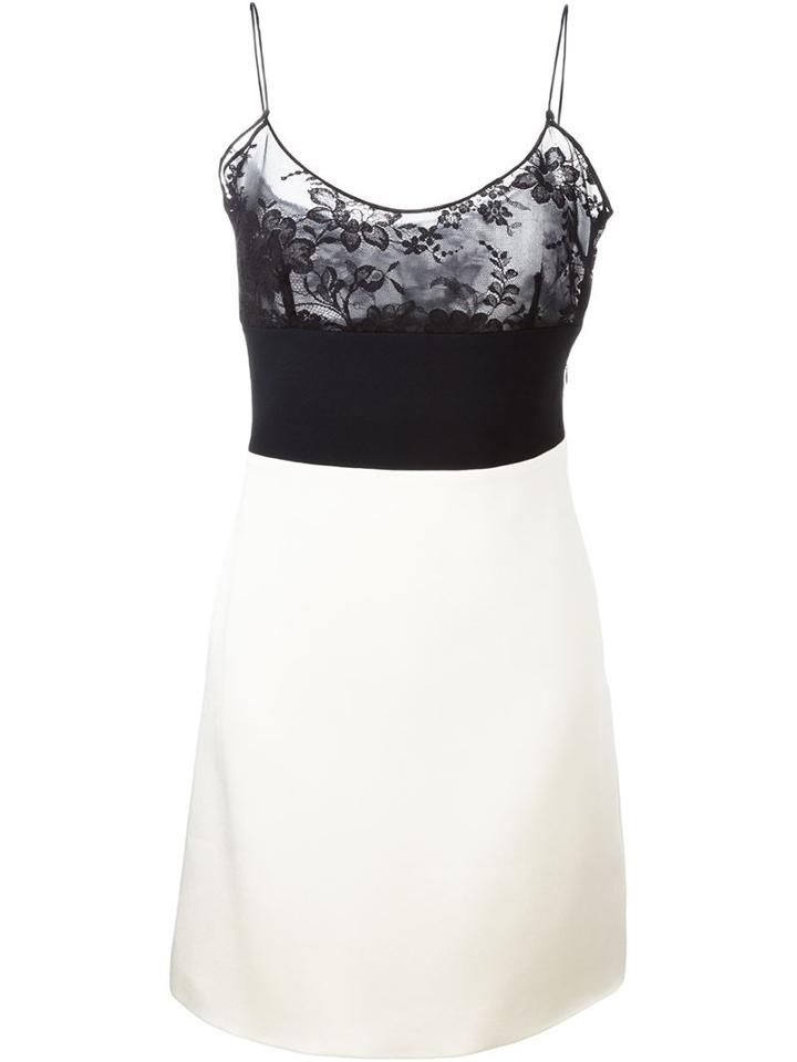 Fausto Puglisi Floral Lace Panel Cami Dress, Women's, Size: 44, White, Acetate/viscose/silk