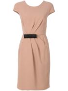 Max Mara Atelier Gathered Waist Shift Dress - Nude & Neutrals