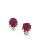 Jemma Wynne 18kt Gold Diamond And Ruby Stud Earrings - Red