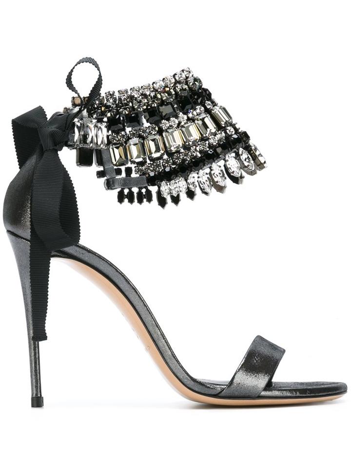 Casadei Beaded Ankle Strap Sandals