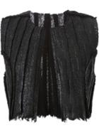 Simona Tagliaferri Cropped Distressed Gilet, Women's, Size: Small, Black, Wool