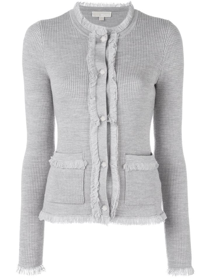 Michael Michael Kors Button Down Cardigan, Women's, Size: Xl, Grey, Merino