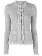 Michael Michael Kors Button Down Cardigan, Women's, Size: Xl, Grey, Merino