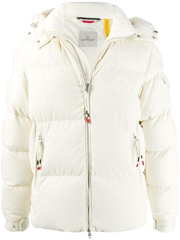 Moncler 1952 Corduroy Logo Padded Jacket - White