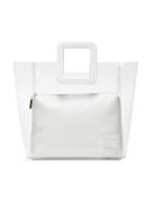 Staud Clear And White Shirley Pvc And Leather Tote